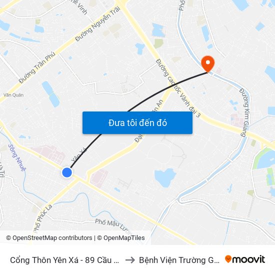 Cổng Thôn Yên Xá - 89 Cầu Bươu to Bệnh Viện Trường Giang map