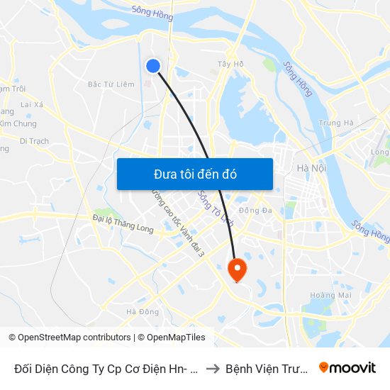 Đối Diện Công Ty Cp Cơ Điện Hn- Đường Đức Thắng to Bệnh Viện Trường Giang map