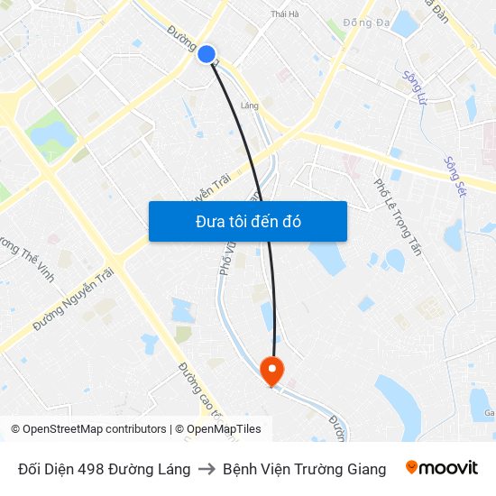 Đối Diện 498 Đường Láng to Bệnh Viện Trường Giang map