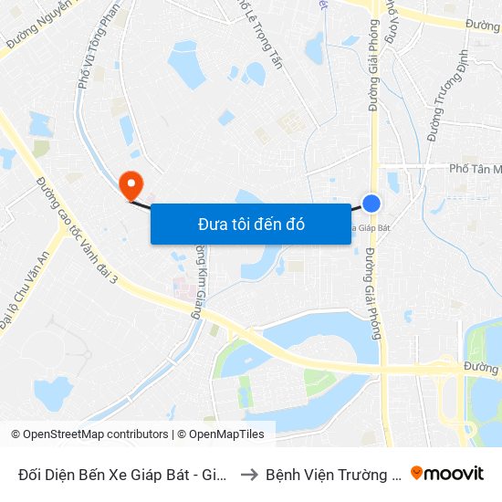 Đối Diện Bến Xe Giáp Bát - Giải Phóng to Bệnh Viện Trường Giang map