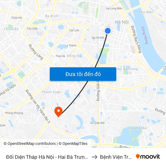 Đối Diện Tháp Hà Nội - Hai Bà Trưng (Cạnh 56 Hai Bà Trưng) to Bệnh Viện Trường Giang map