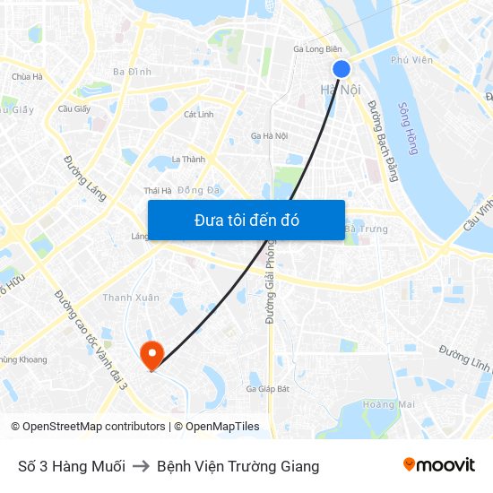 Số 3 Hàng Muối to Bệnh Viện Trường Giang map