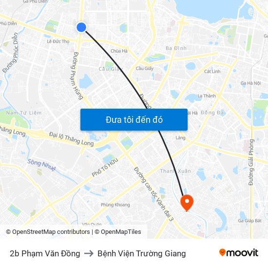 2b Phạm Văn Đồng to Bệnh Viện Trường Giang map