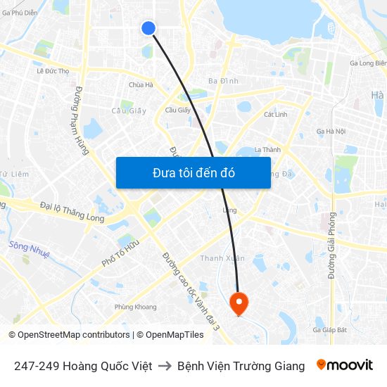 247-249 Hoàng Quốc Việt to Bệnh Viện Trường Giang map