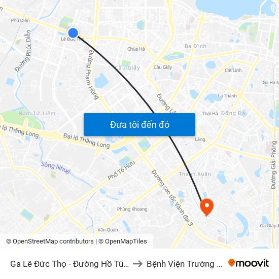 Ga Lê Đức Thọ - Đường Hồ Tùng Mậu to Bệnh Viện Trường Giang map