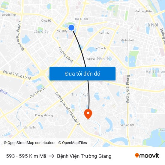 593 - 595 Kim Mã to Bệnh Viện Trường Giang map