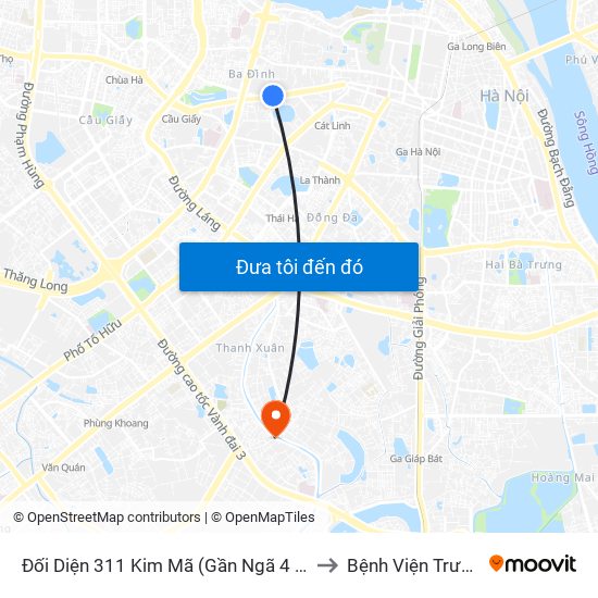 Đối Diện 311 Kim Mã (Gần Ngã 4 Kim Mã - Vạn Bảo) to Bệnh Viện Trường Giang map