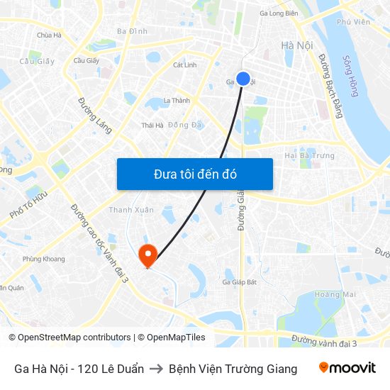 Ga Hà Nội - 120 Lê Duẩn to Bệnh Viện Trường Giang map