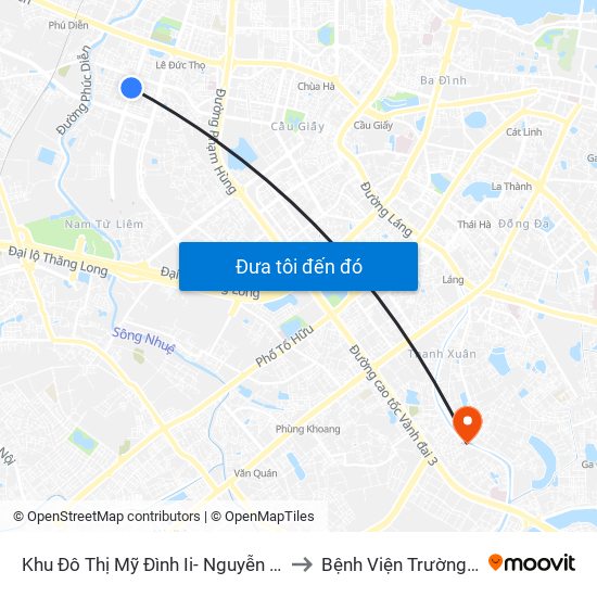 Khu Đô Thị Mỹ Đình Ii- Nguyễn Cơ Thạch to Bệnh Viện Trường Giang map
