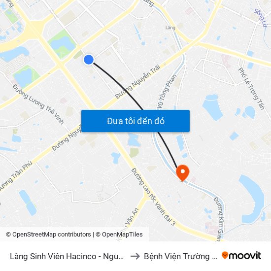 Làng Sinh Viên Hacinco - Nguyễn Tuân to Bệnh Viện Trường Giang map