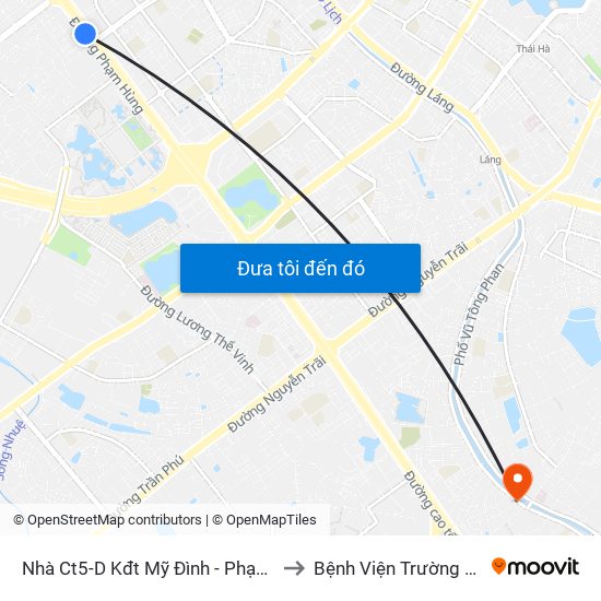 Nhà Ct5-D Kđt Mỹ Đình - Phạm Hùng to Bệnh Viện Trường Giang map