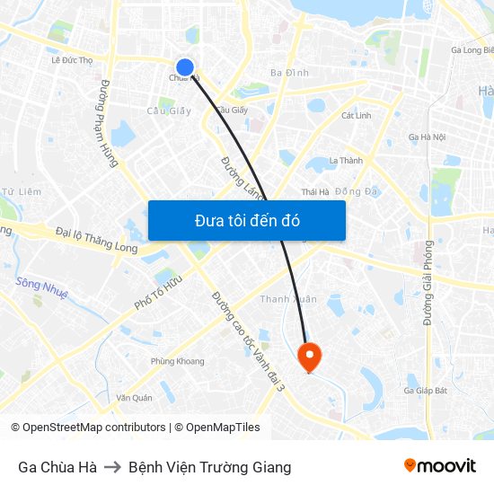 Ga Chùa Hà to Bệnh Viện Trường Giang map