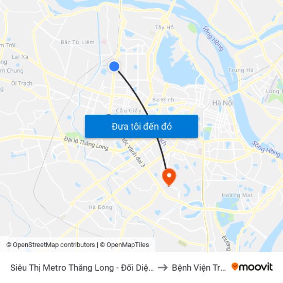 Siêu Thị Metro Thăng Long - Đối Diện Ngõ 599 Phạm Văn Đồng to Bệnh Viện Trường Giang map