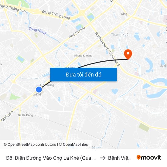 Đối Diện Đường Vào Chợ La Khê (Qua Ga Metro La Khê) - 405 Quang Trung (Hà Đông) to Bệnh Viện Trường Giang map