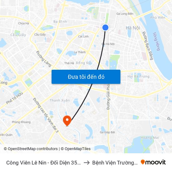 Công Viên Lê Nin - Đối Diện 35 Trần Phú to Bệnh Viện Trường Giang map