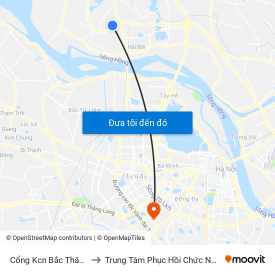 Cổng Kcn Bắc Thăng Long (Gần Cầu Vượt Bộ Hành) to Trung Tâm Phục Hồi Chức Năng-Làng Hòa Bình Thanh Xuân Khoa Khám Bệnh map