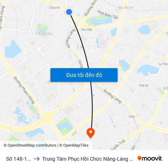 Số 148-150 Cầu Giấy to Trung Tâm Phục Hồi Chức Năng-Làng Hòa Bình Thanh Xuân Khoa Khám Bệnh map