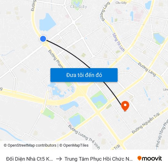 Đối Diện Nhà Ct5 Kđt Sông Đà Mỹ Đình - Phạm Hùng to Trung Tâm Phục Hồi Chức Năng-Làng Hòa Bình Thanh Xuân Khoa Khám Bệnh map