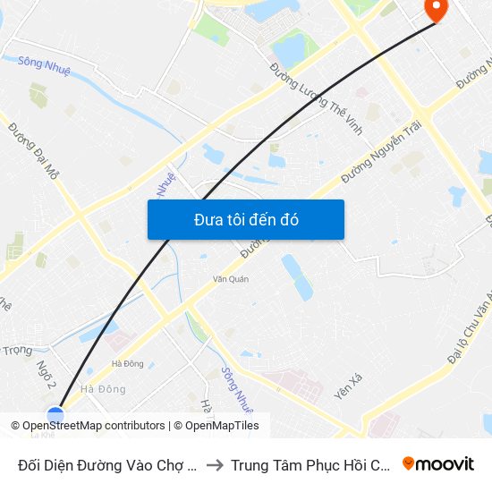 Đối Diện Đường Vào Chợ La Khê (Qua Ga Metro La Khê) - 405 Quang Trung (Hà Đông) to Trung Tâm Phục Hồi Chức Năng-Làng Hòa Bình Thanh Xuân Khoa Khám Bệnh map