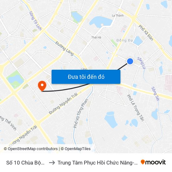 Công Ty In Thương Mại & Dịch Vụ Ngân Hàng - Số 10 Chùa Bộc to Trung Tâm Phục Hồi Chức Năng-Làng Hòa Bình Thanh Xuân Khoa Khám Bệnh map