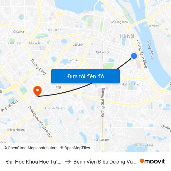 Đại Học Khoa Học Tự Nhiên - 19 Lê Thánh Tông to Bệnh Viện Điều Dưỡng Và Phục Hồi Chức Năng Hà Nội map
