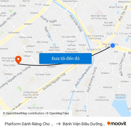 Platform Dành Riêng Cho Xe Buýt Trước Nhà 604 Trường Chinh to Bệnh Viện Điều Dưỡng Và Phục Hồi Chức Năng Hà Nội map