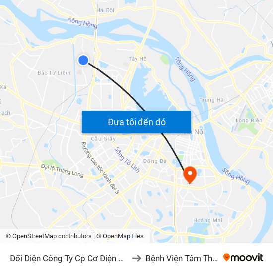 Đối Diện Công Ty Cp Cơ Điện Hn- Đường Đức Thắng to Bệnh Viện Tâm Thần Mai Hương map