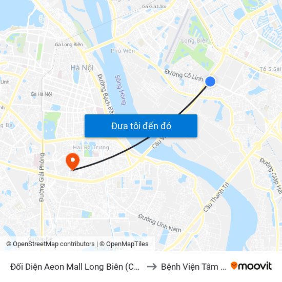 Đối Diện Aeon Mall Long Biên (Cột Điện T4a/2a-B Đường Cổ Linh) to Bệnh Viện Tâm Thần Mai Hương map