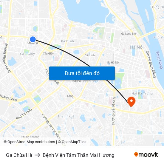 Ga Chùa Hà to Bệnh Viện Tâm Thần Mai Hương map