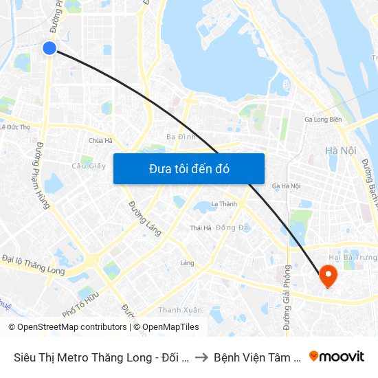 Siêu Thị Metro Thăng Long - Đối Diện Ngõ 599 Phạm Văn Đồng to Bệnh Viện Tâm Thần Mai Hương map
