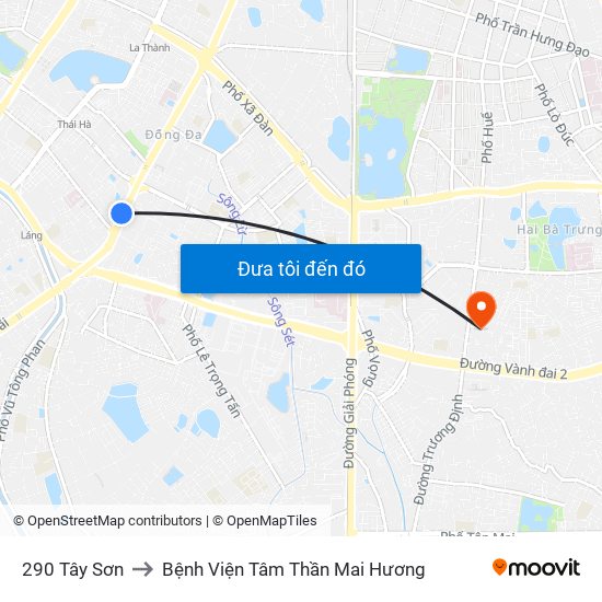 290 Tây Sơn to Bệnh Viện Tâm Thần Mai Hương map