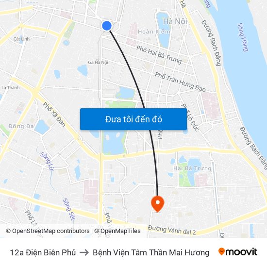 12a Điện Biên Phủ to Bệnh Viện Tâm Thần Mai Hương map