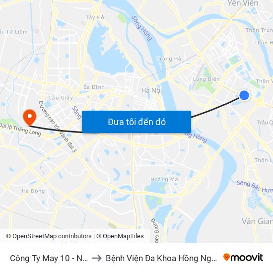 Công Ty May 10 - Nguyễn Văn Linh to Bệnh Viện Đa Khoa Hồng Ngọc Phúc Trường Minh map