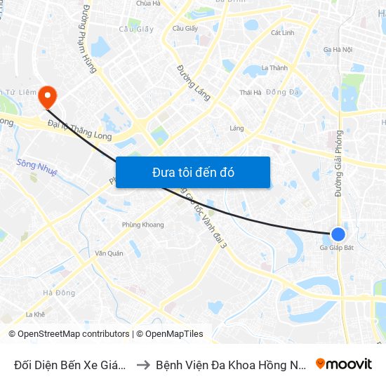 Đối Diện Bến Xe Giáp Bát - Giải Phóng to Bệnh Viện Đa Khoa Hồng Ngọc Phúc Trường Minh map