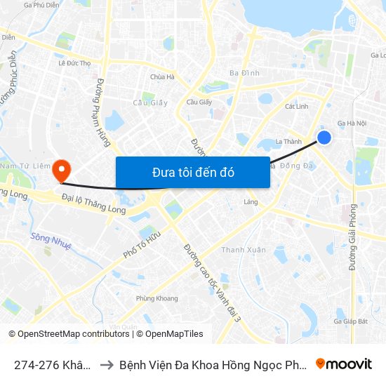 274-276 Khâm Thiên to Bệnh Viện Đa Khoa Hồng Ngọc Phúc Trường Minh map