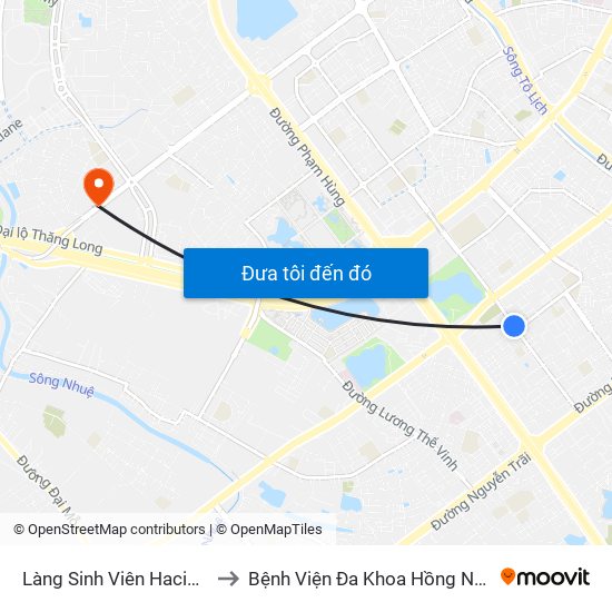 Làng Sinh Viên Hacinco - Nguyễn Tuân to Bệnh Viện Đa Khoa Hồng Ngọc Phúc Trường Minh map