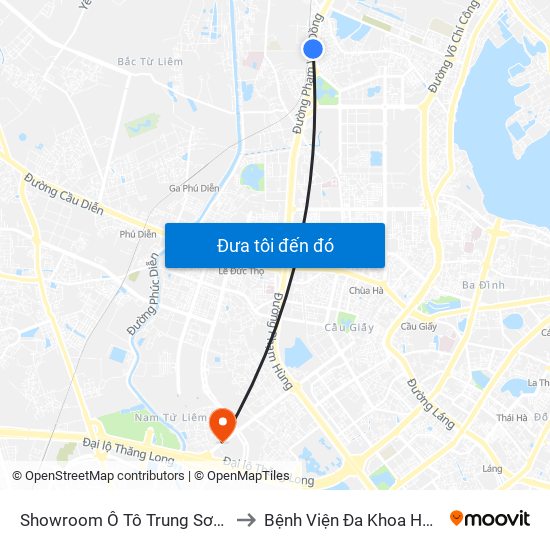Showroom Ô Tô Trung Sơn (Đối Diện 315 Phạm Văn Đồng) to Bệnh Viện Đa Khoa Hồng Ngọc Phúc Trường Minh map