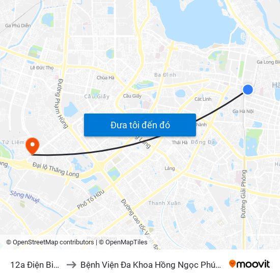 12a Điện Biên Phủ to Bệnh Viện Đa Khoa Hồng Ngọc Phúc Trường Minh map