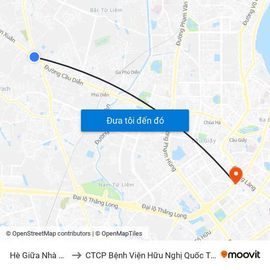 Hè Giữa Nhà Số 55-57 Phố Nhổn to CTCP Bệnh Viện Hữu Nghị Quốc Tế Hà Nội Viện Thẩm Mỹ Quốc Tế DR.Han map
