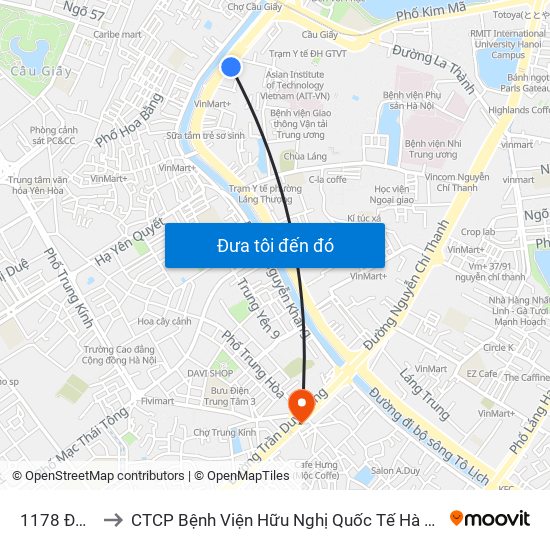 1178 Đường Láng to CTCP Bệnh Viện Hữu Nghị Quốc Tế Hà Nội Viện Thẩm Mỹ Quốc Tế DR.Han map