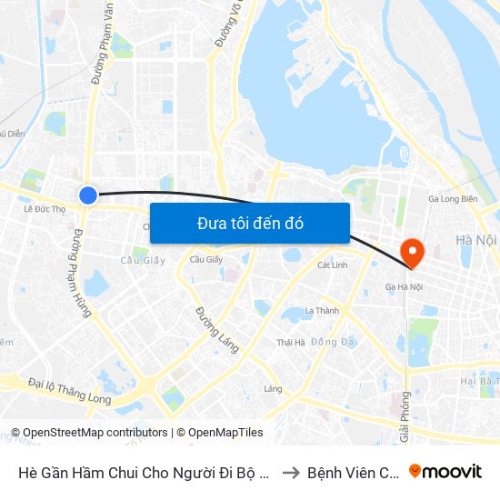 2b Phạm Văn Đồng to Bệnh Viên Công An Thành Phố Hà Nội map