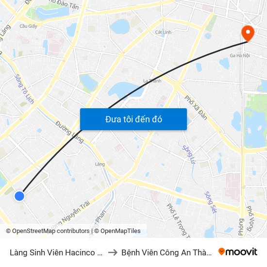 Làng Sinh Viên Hacinco - Nguyễn Tuân to Bệnh Viên Công An Thành Phố Hà Nội map