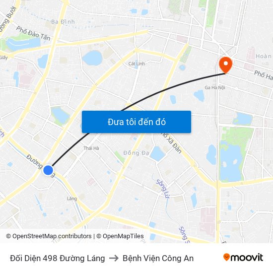 Đối Diện 498 Đường Láng to Bệnh Viện Công An map