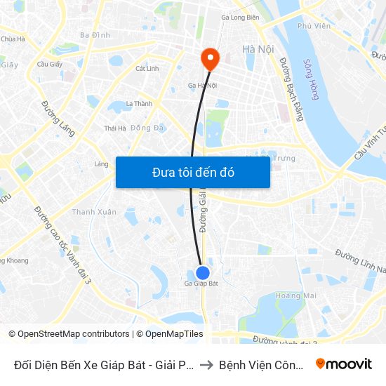 Đối Diện Bến Xe Giáp Bát - Giải Phóng to Bệnh Viện Công An map