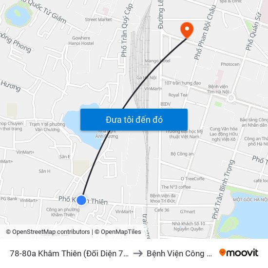 78-80a Khâm Thiên (Đối Diện 71) to Bệnh Viện Công An map