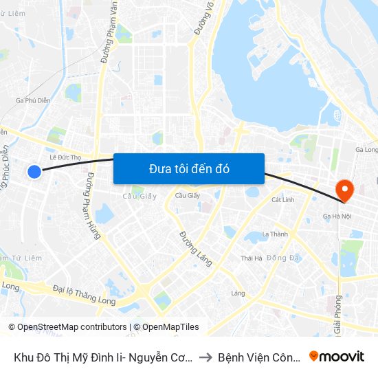 Khu Đô Thị Mỹ Đình Ii- Nguyễn Cơ Thạch to Bệnh Viện Công An map