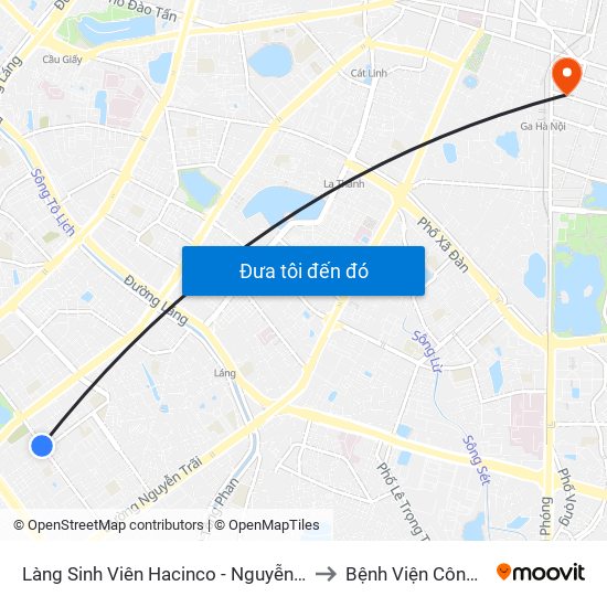 Làng Sinh Viên Hacinco - Nguyễn Tuân to Bệnh Viện Công An map