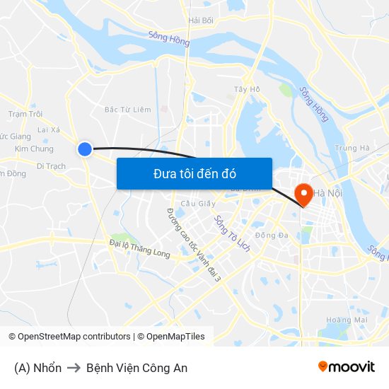 (A) Nhổn to Bệnh Viện Công An map