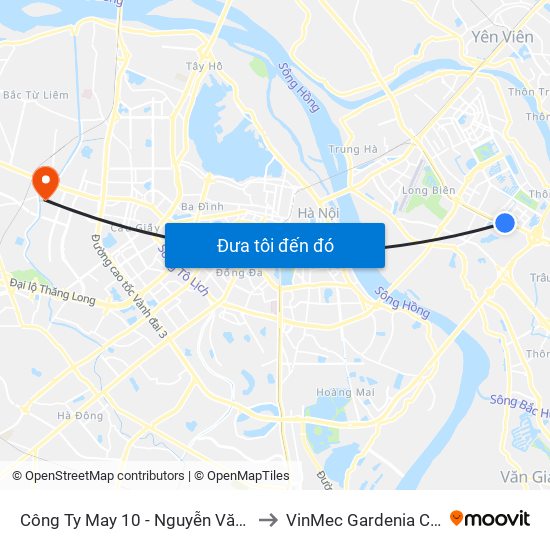 Công Ty May 10 - Nguyễn Văn Linh to VinMec Gardenia Clinic map