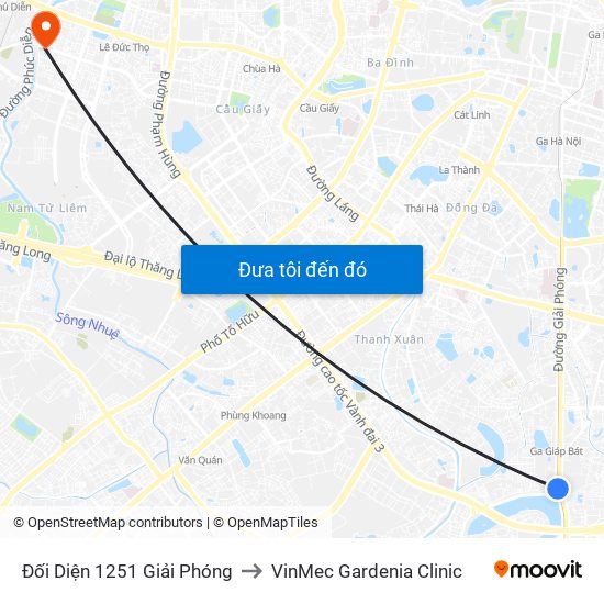 Đối Diện 1251 Giải Phóng to VinMec Gardenia Clinic map